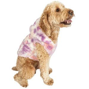 Justice Pet Polyester Sherpa Tie-Dye Dog Hoodie, Large